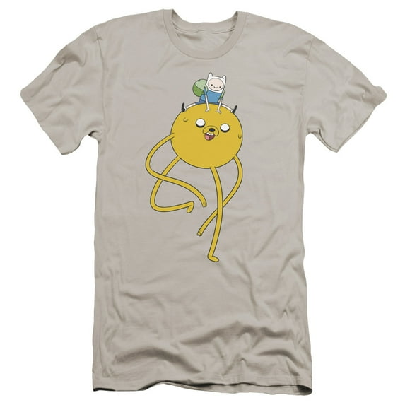 Adventure Time Jake Ride HBO S/S Adult 30/1 T-Shirt Silver