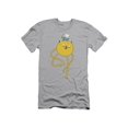 thumbnail image 1 of Adventure Time Jake Ride Silver Adult Slim Fit T-Shirt Tee, 1 of 2