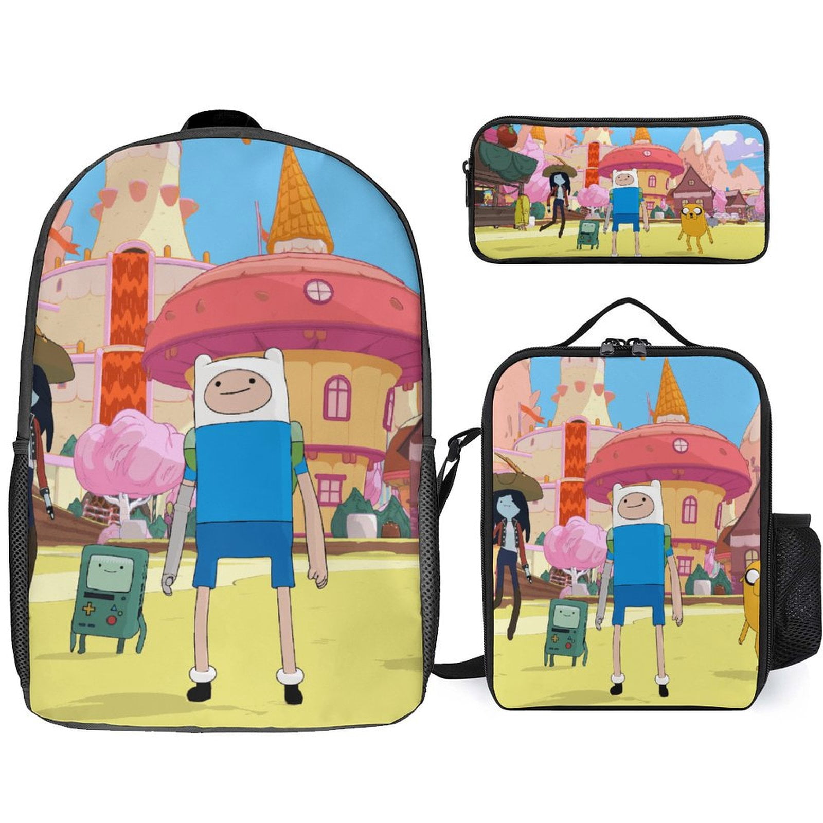 Showudesigns 3-Piece School Backpack Set With Lunch Box & Pencil Case - Pug Dog Print, White (For Kids 6-15 Years) - View #8