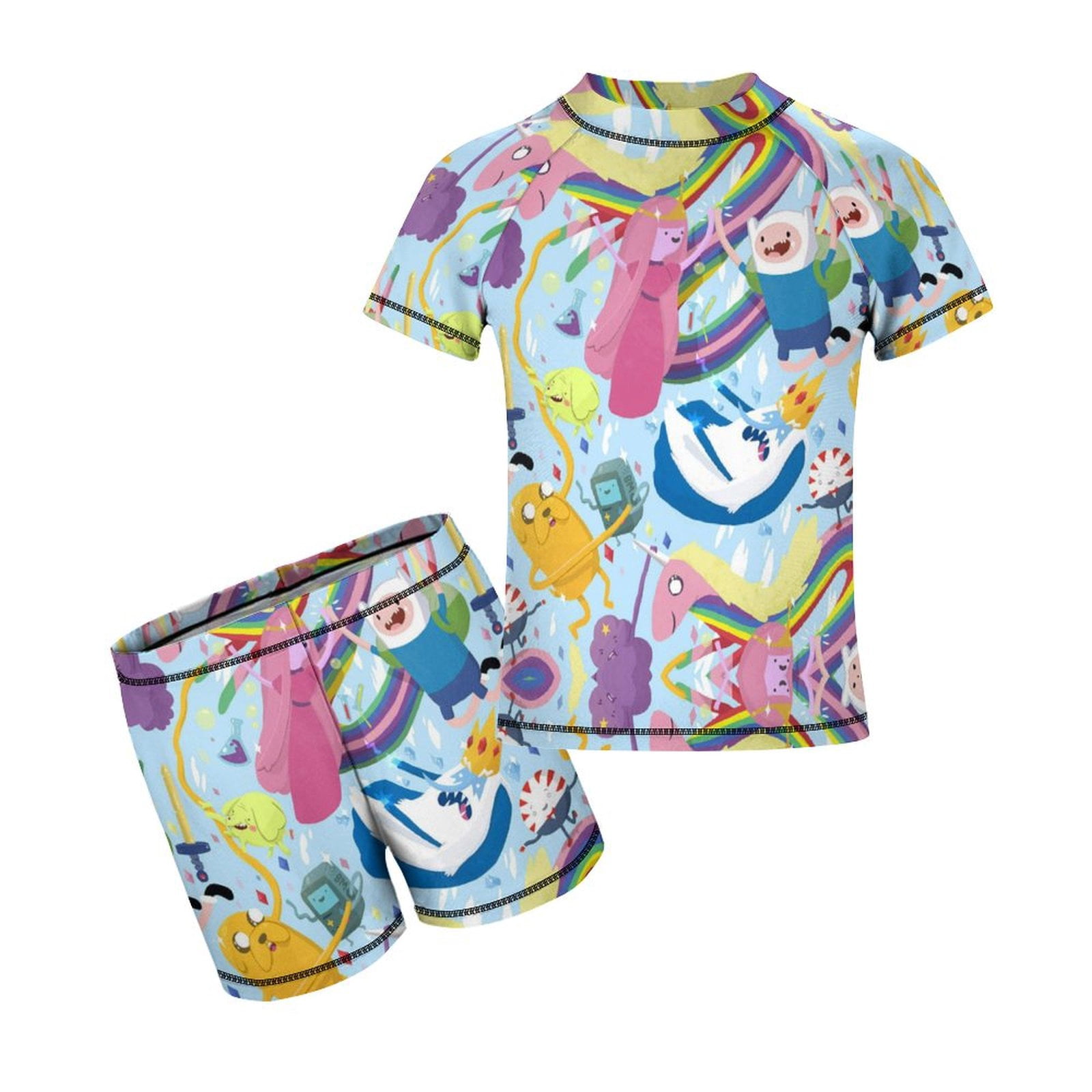 Adventure Time Jake The Dog Boys Two Piece Rash Guard Swimsuits Kids ...