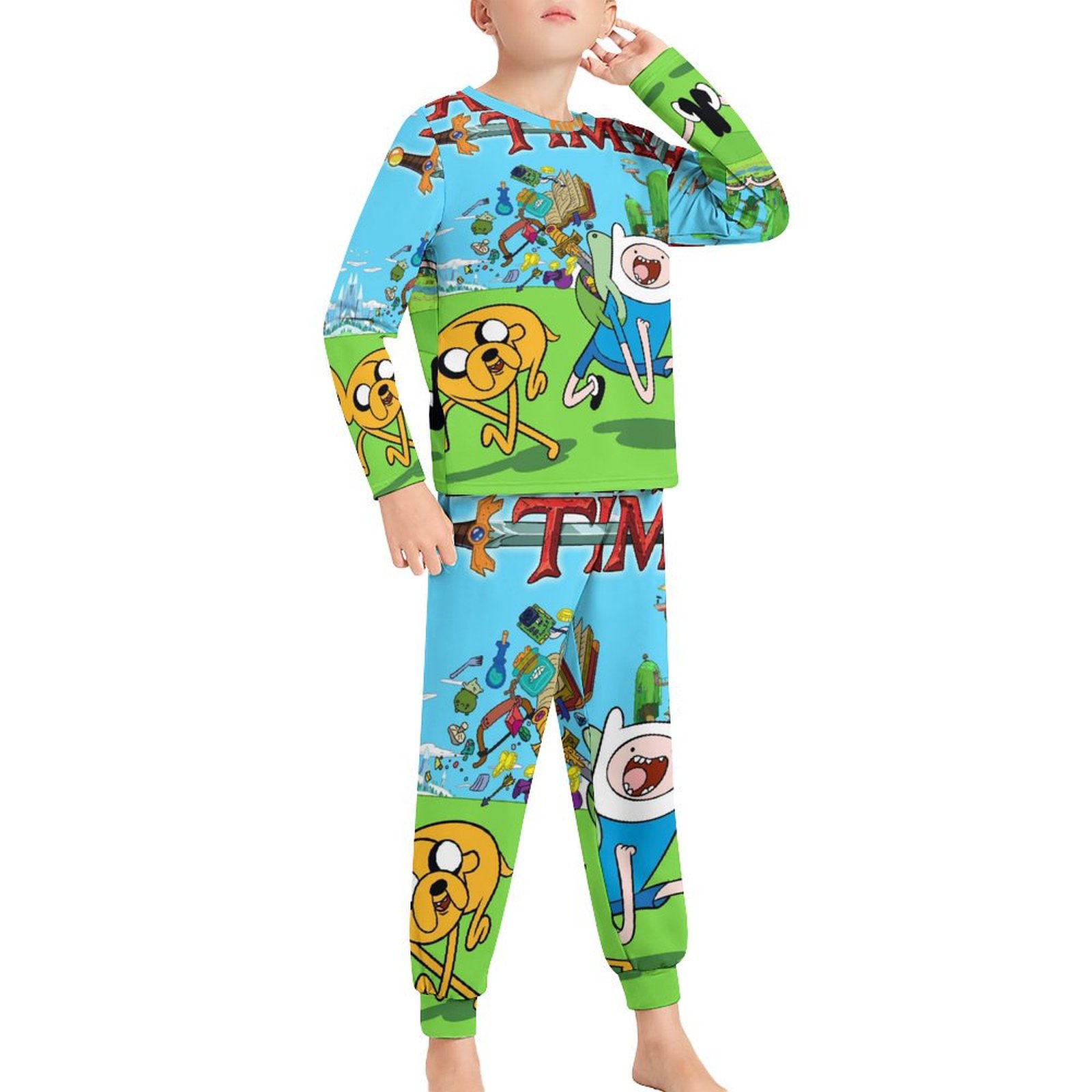 Adventure Time Jake The Dog Ki-ds Pajamas 2 Piece Pjs Set Little Big Bo ...