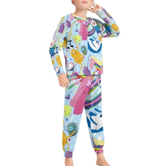 Adventure Time Jake The Dog Ki-ds Pajamas 2 Piece Pjs Set Little Big Bo-ys Gi-rls Sleepwear