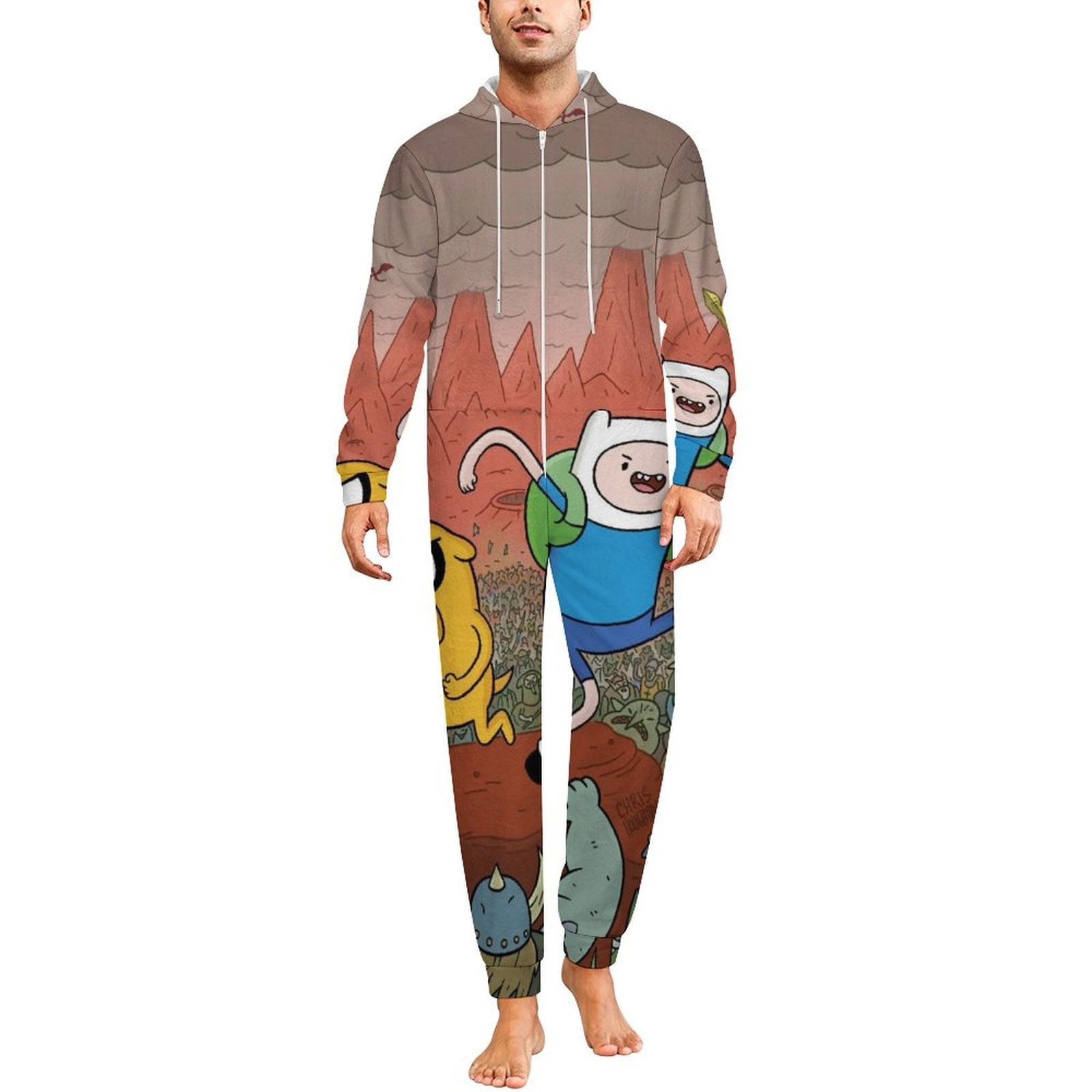 Adventure Time Jake The Dog Women Men Pajamas Zipper Onesie Jumpsuit ...