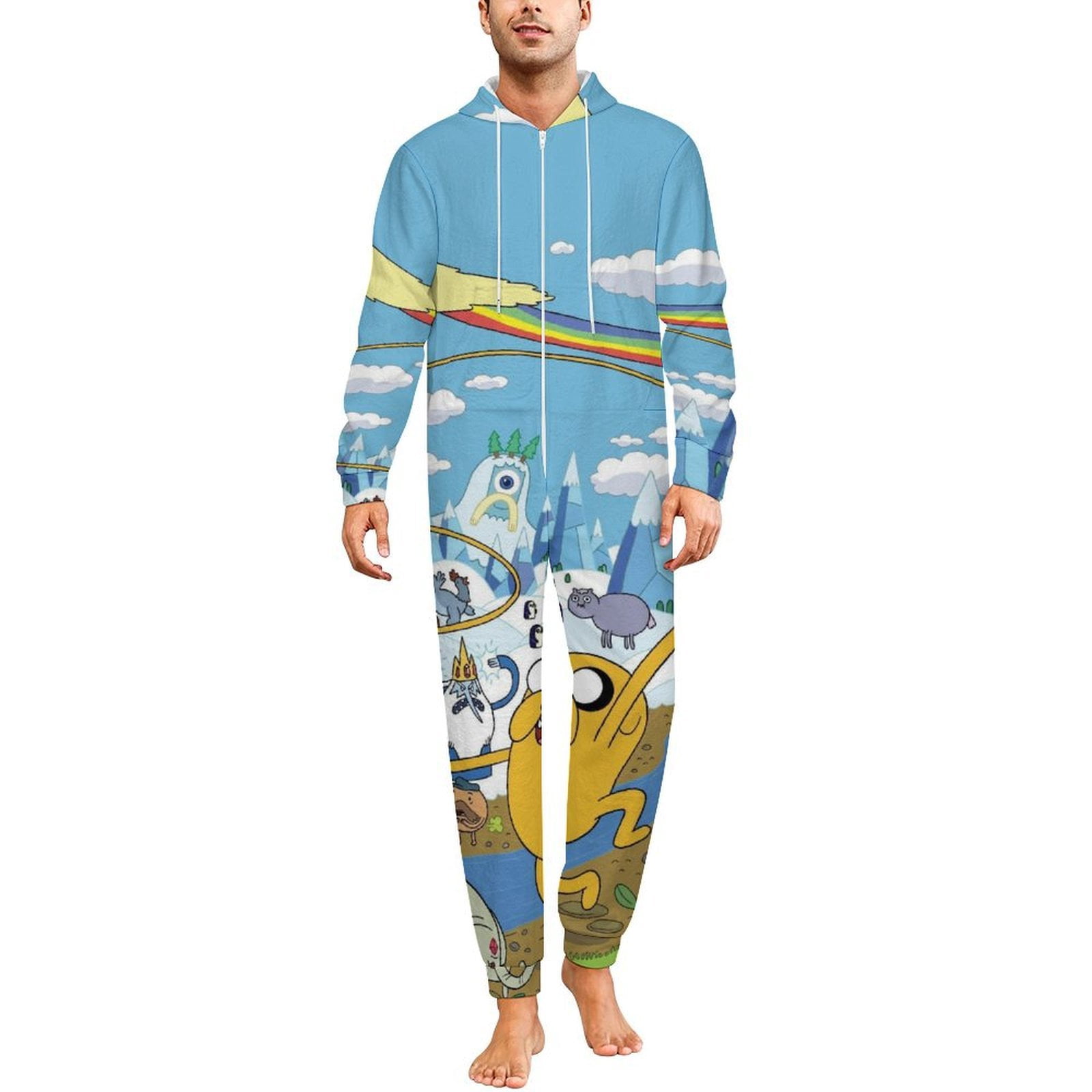 Adventure Time Jake The Dog Women Men Pajamas Zipper Onesie Jumpsuit ...