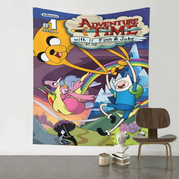 Adventure Time Jake the Dog Wall Tapestry Cartoon Poster Wall Hanging Tapestry for College Dorm Living Room Bedroom Decoration 60x51 Inch
