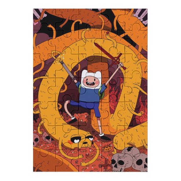 Adventure Time Jigsaw Puzzle, Wood Puzzles Adult, 35 PCS Jigsaw Puzzle for Adults Challenging Puzzle Perfect for Game Nights