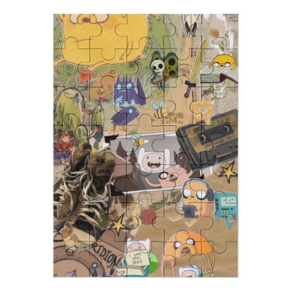 Adventure Time Jigsaw Puzzle, Wood Puzzles Adult, 35 PCS Jigsaw Puzzle for Adults Challenging Puzzle Perfect for Game Nights
