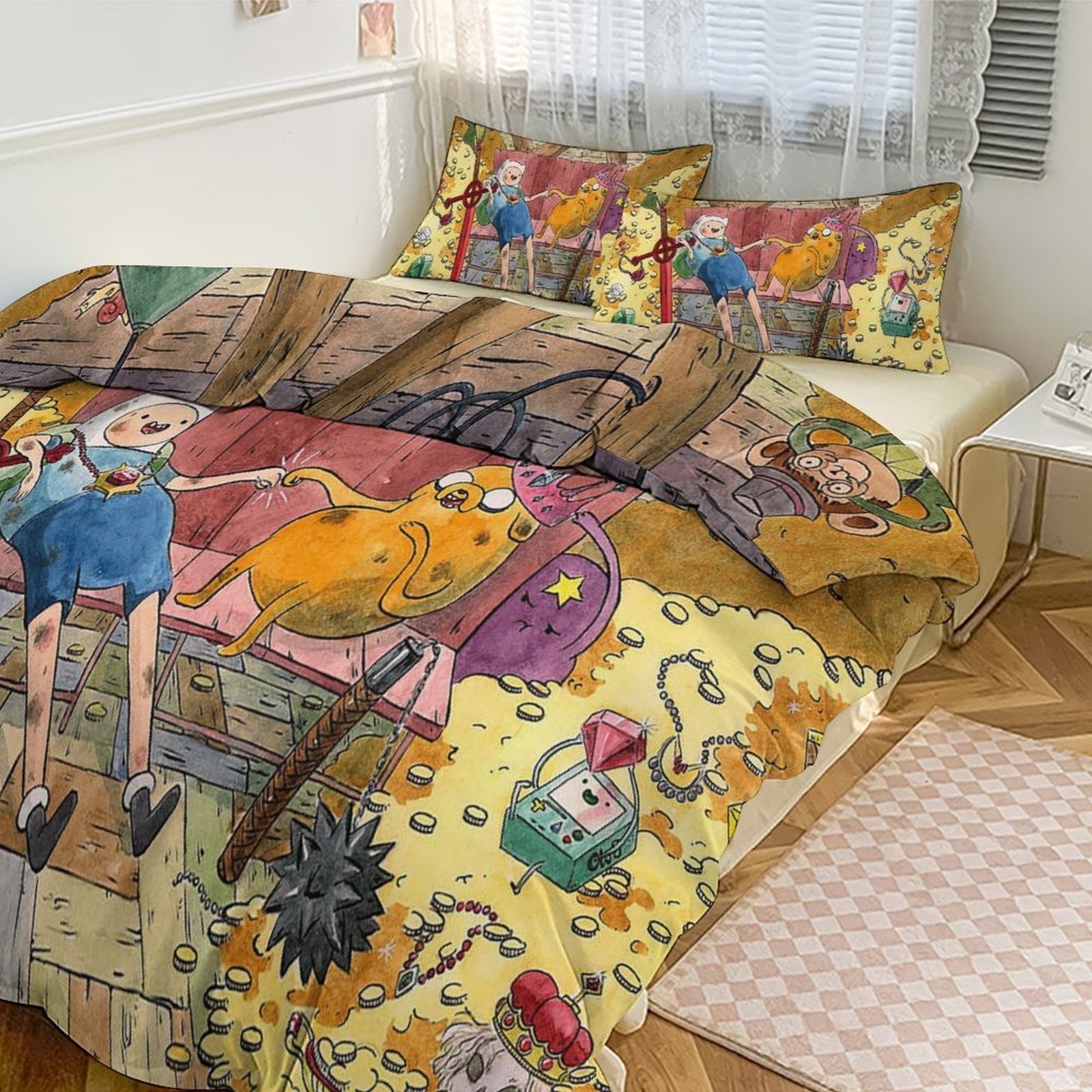 Adventure Time Kids Bedding Set 3 Piece Set Cartoon Double-sided ...