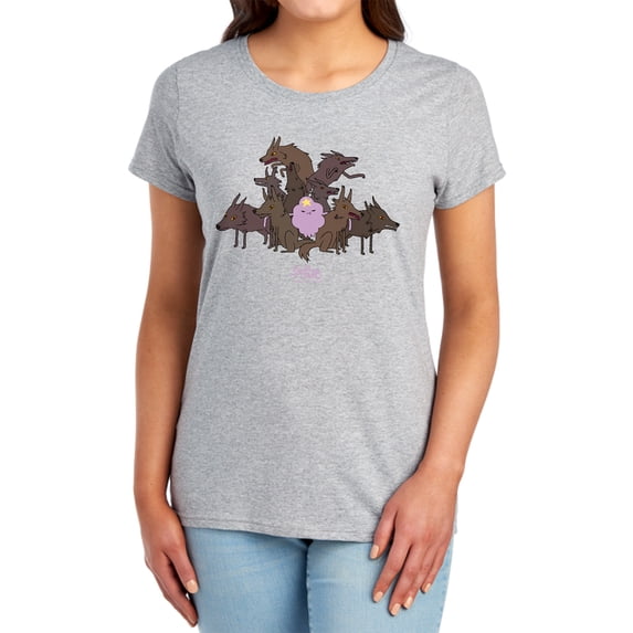 Adventure Time LSP & Wolves Women's T Shirt, Athletic Heather, Small