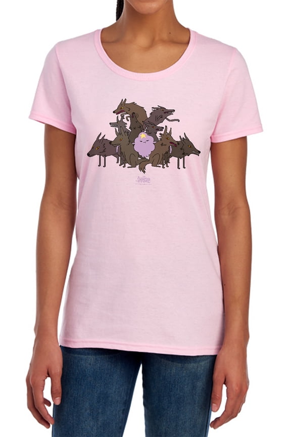 Adventure Time LSP & Wolves Women's T Shirt, Pink, Large