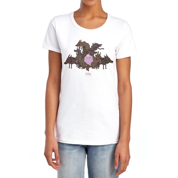 Adventure Time LSP & Wolves Women's T Shirt, White, Large