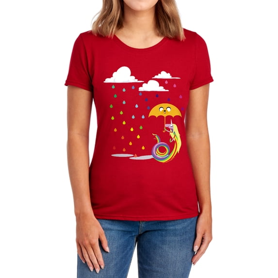 Adventure Time Lady in The Rain Women's T Shirt, Red, Medium