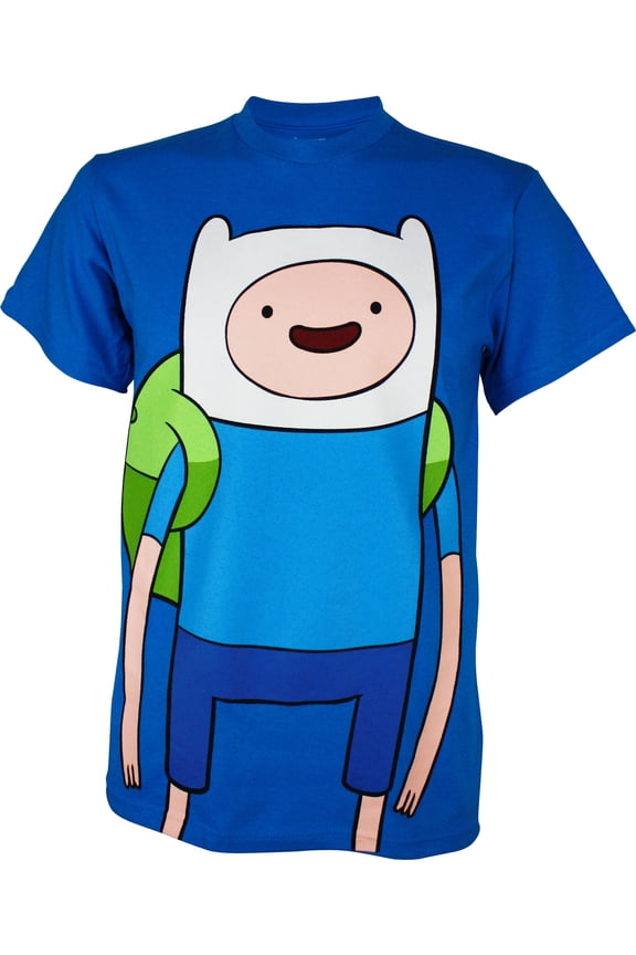 Adventure Time Large Finn Men's T-Shirt, Blue, X-Large