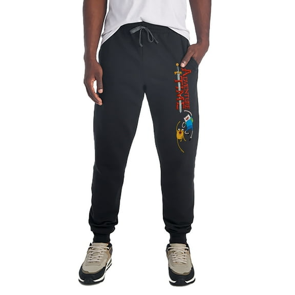 Adventure Time Leap for Joy Unisex Jogger Sweatpants with Pockets for Men and Women, Black, Medium