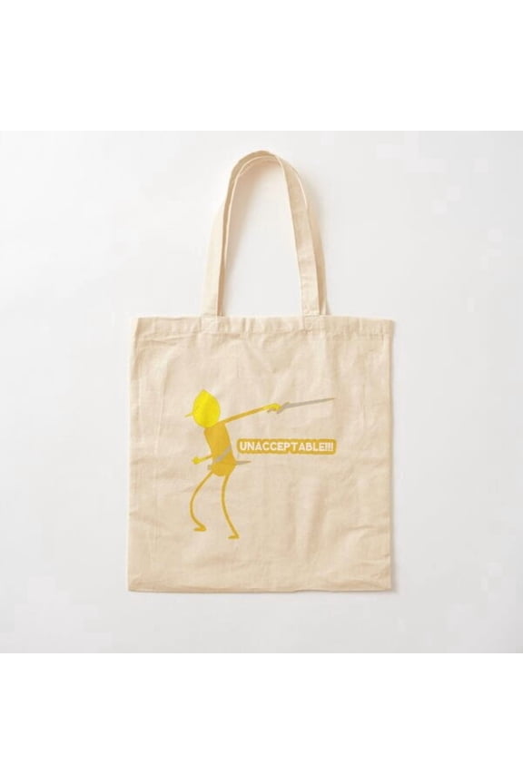 Adventure Time Lemongrab Unacceptable Version 2 Canvas Tote Bags, Reusable Shopping Bag