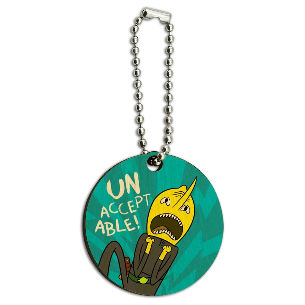 Adventure Time Lemongrab Unacceptable Wood Wooden Round Keychain Key ...