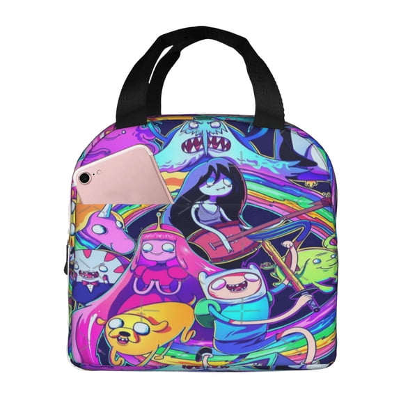 Adventure Time Lunch Bag Tote Bag Insulated Lunch Box Picnic Beach Fishing Work
