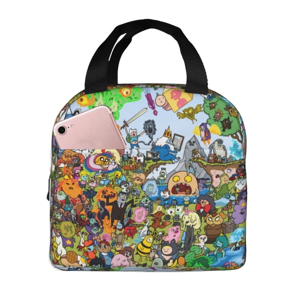 Adventure Time Lunch Bag Tote Bag Insulated Lunch Box Picnic Beach Fishing Work
