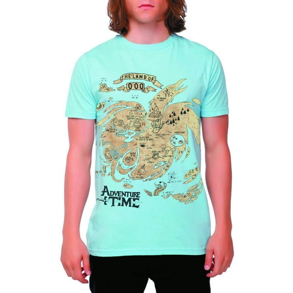 Adventure Time Map Of Ooo Mens Blue T-Shirt | S