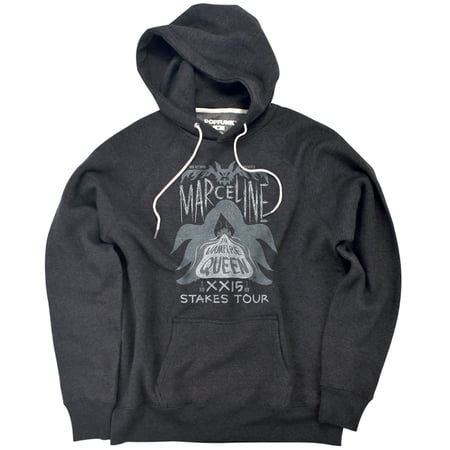 Adventure Time Marceline Concert Unisex Adult Slim Fit Pull-Over Heather Hoodie, Charcoal, Small