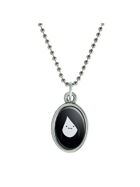 Adventure Time Marceline Head Antiqued Oval Charm Pendant with Chain