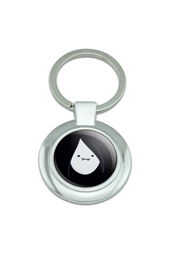 Adventure Time Marceline Head Keychain Classy Round Chrome Plated Metal