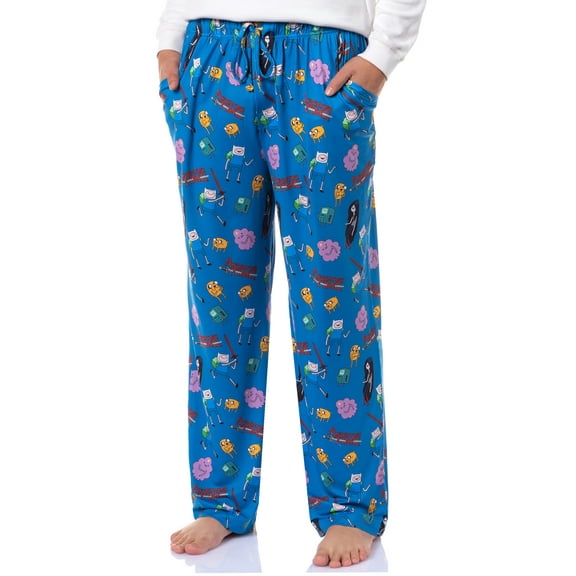 Adventure Time Men's Finn Jake Beemo Sleep Tossed Print Pajama Pants