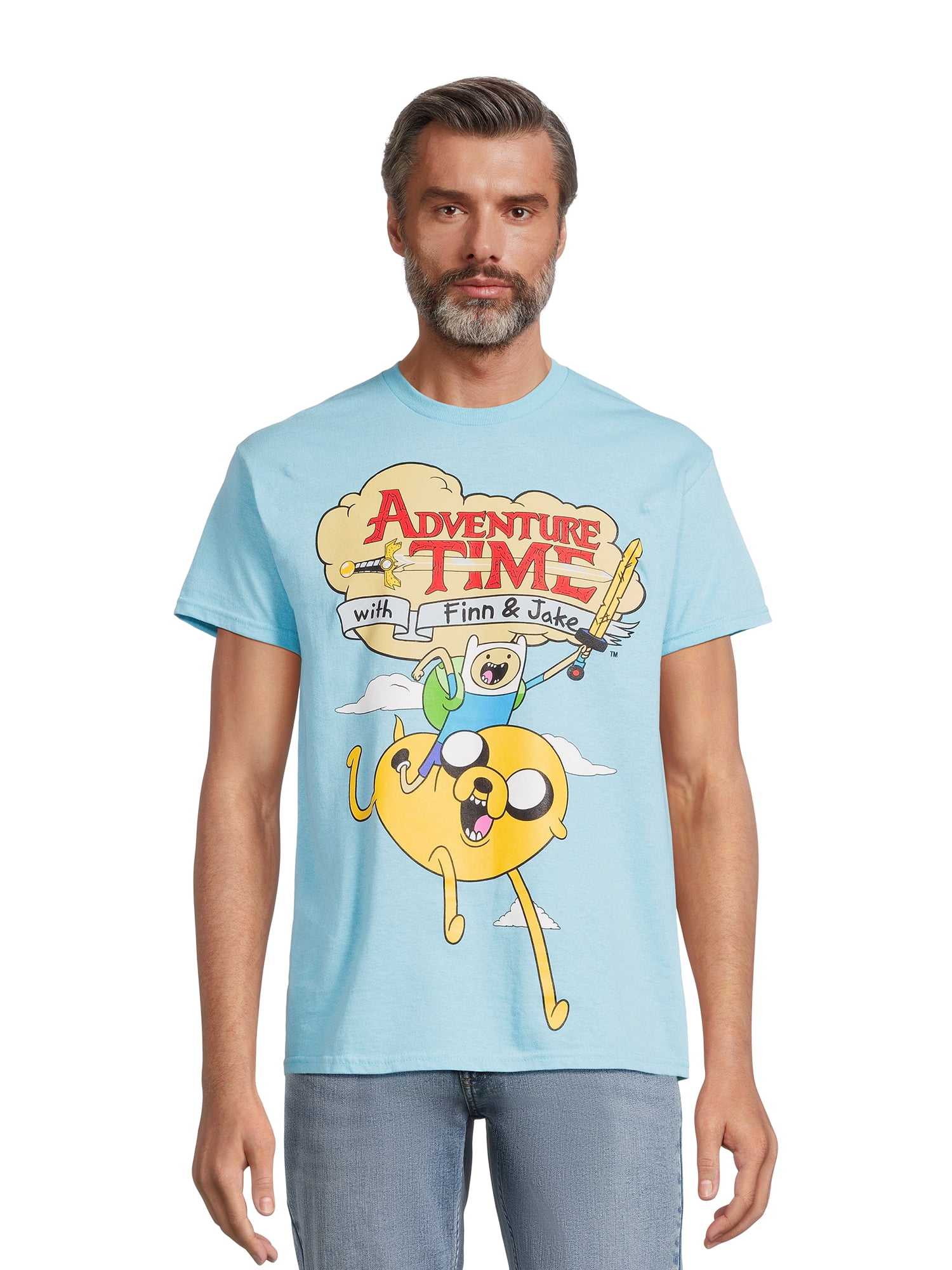Adventure Time Men’s Frolic Cotton Graphic Tee with Short Sleeves