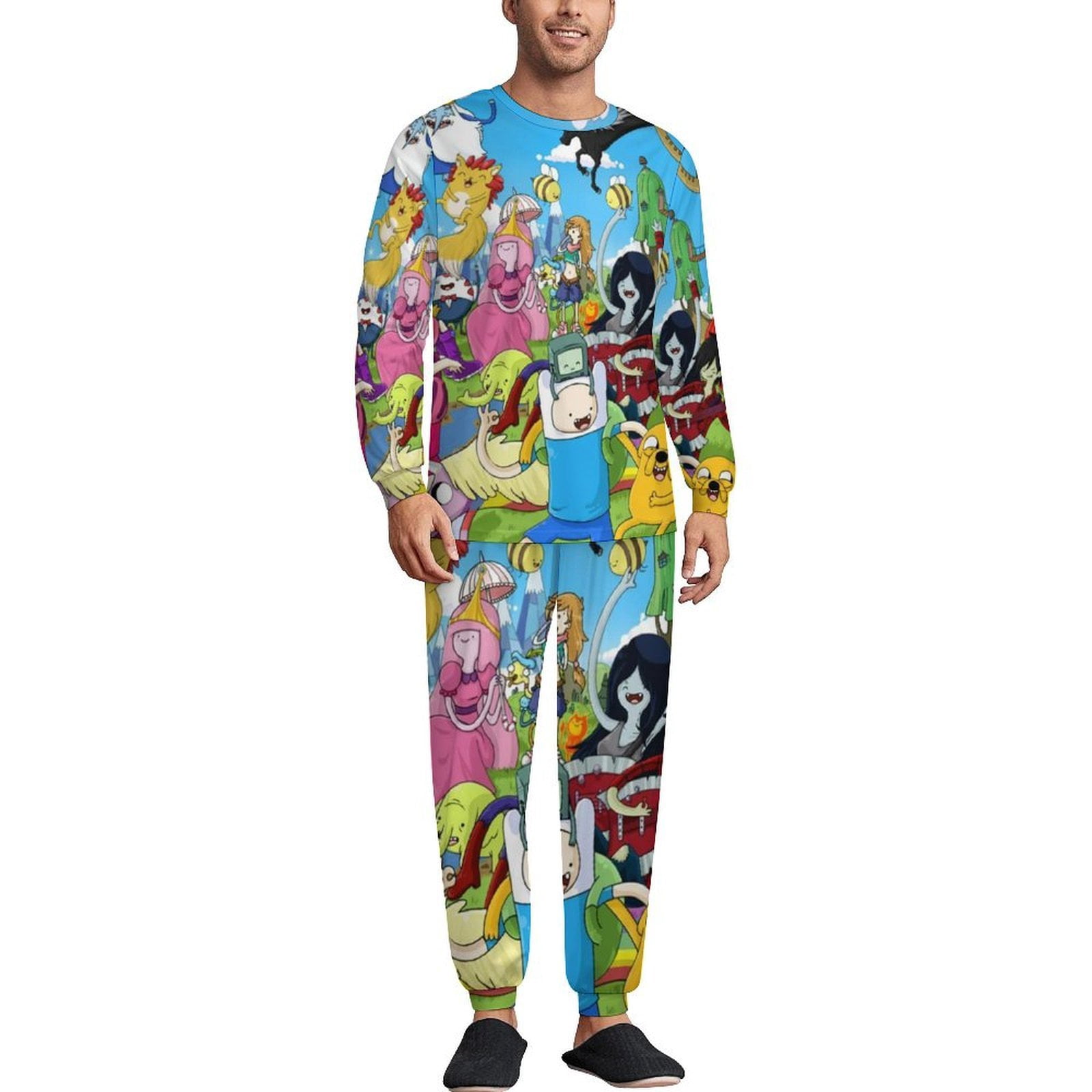 Adventure Time Men's Lounge Pajamas Set 2-Piece Crew Neck Sleepwear ...