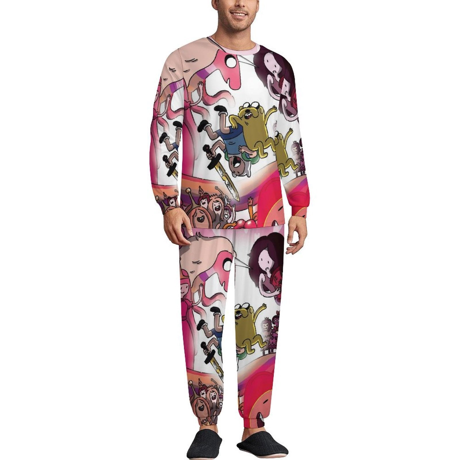 Adventure Time Men's Lounge Pajamas Set 2-Piece Crew Neck Sleepwear ...
