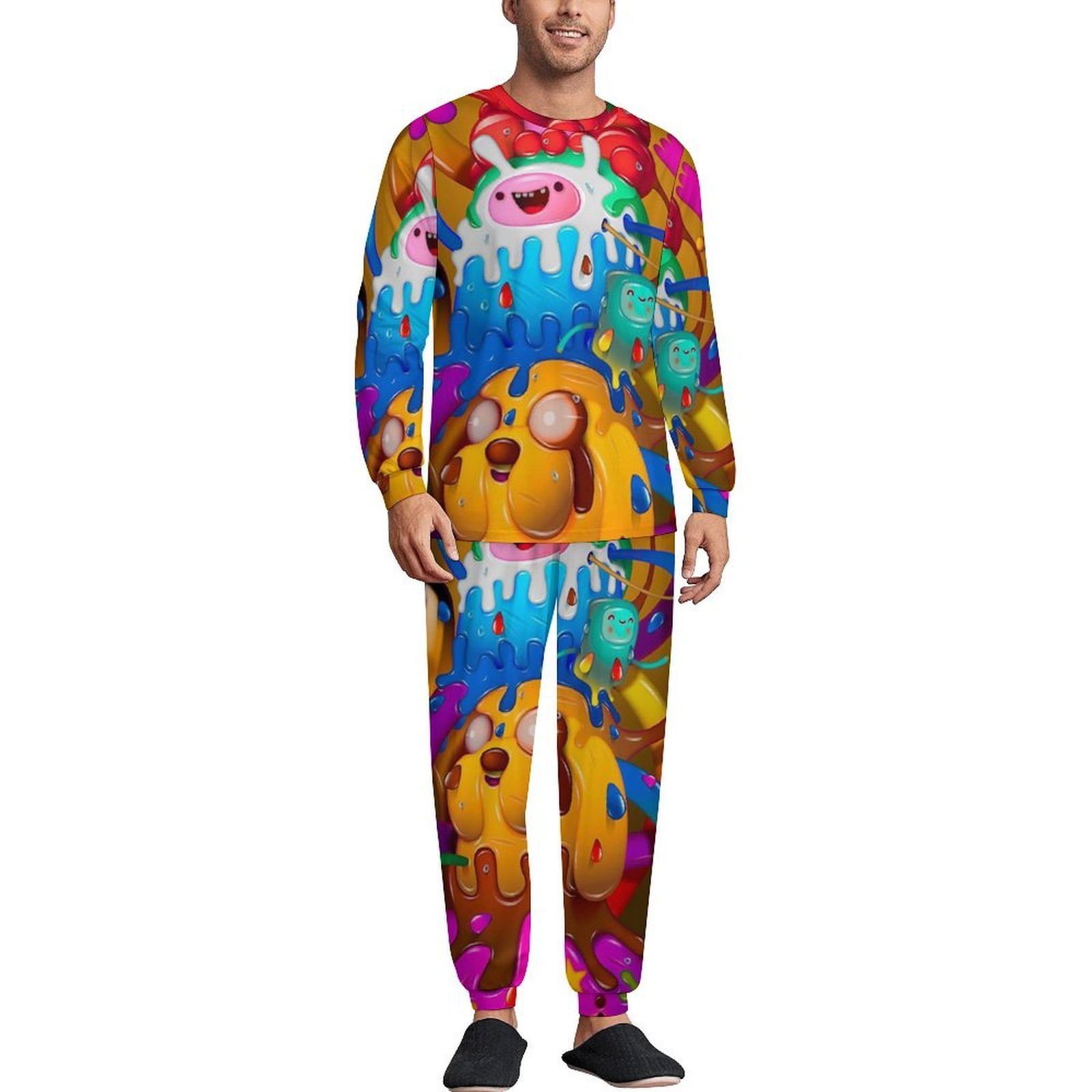 Adventure Time Men's Lounge Pajamas Set 2-Piece Crew Neck Sleepwear ...