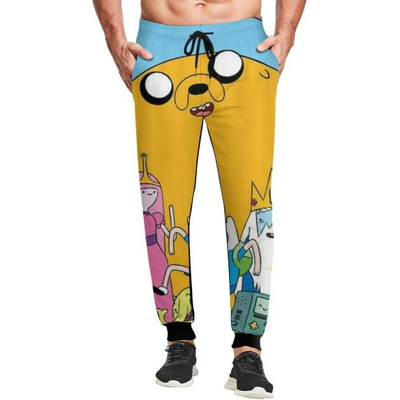 Adventure Time Mens Sweatpants Joggers Pants 3D Printing Casual Sweatpants With Drawstring Closed Bottom Daily Trousers With Pockets