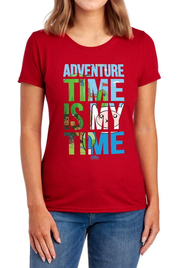 Adventure Time My Time Women's T Shirt, Red, Medium