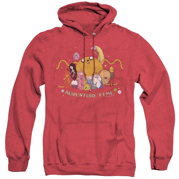 Adventure Time Outstretched Adult Heather Hoodie Sweatshirt Red