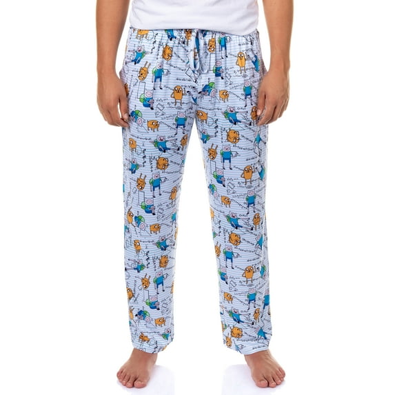 Adventure Time Pajama Pants Men's Finn and Jake Calculations Loungewear Sleep Bottoms