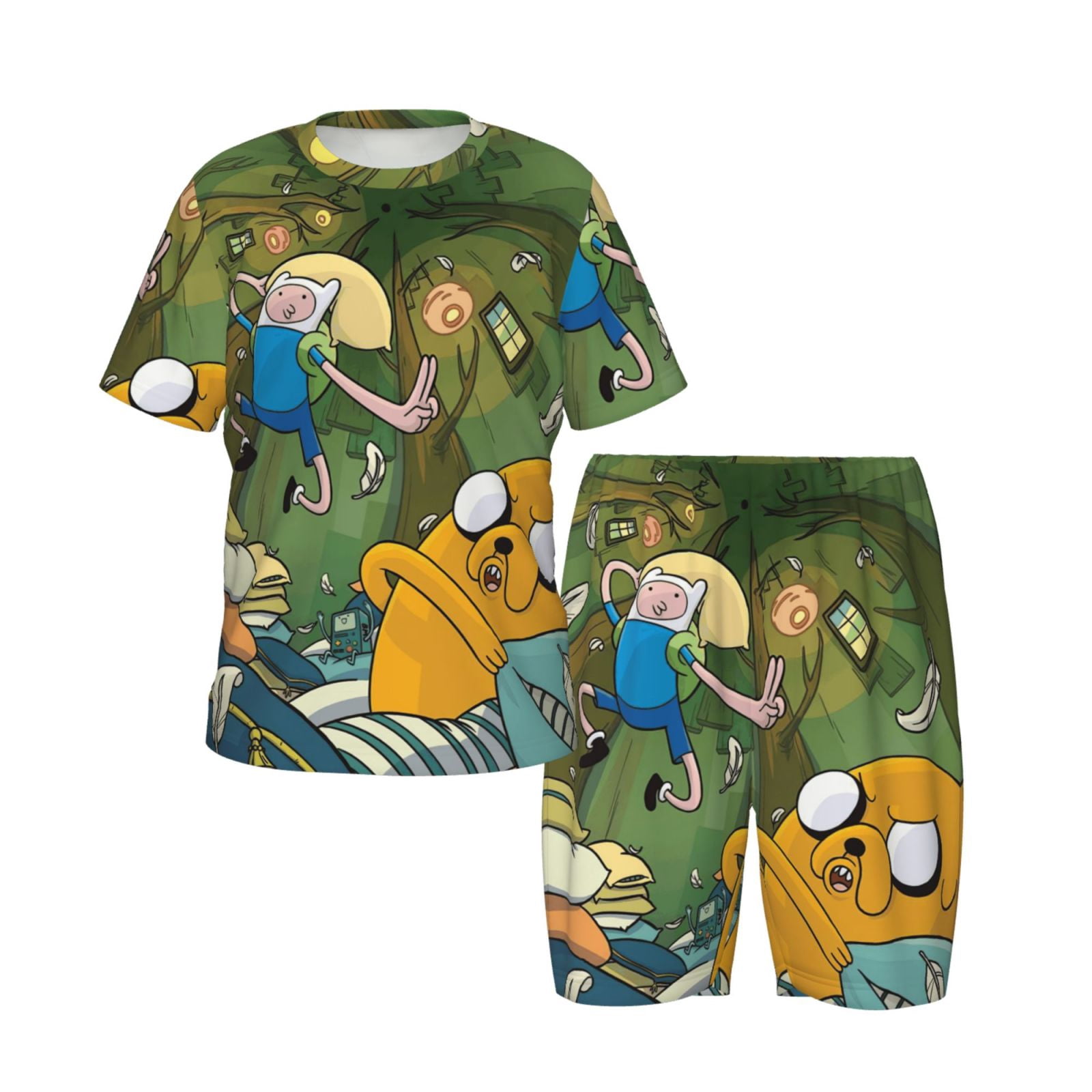 Adventure Time Pajama Set Short Sleeve Crew Neck Soft Cotton-imitation ...