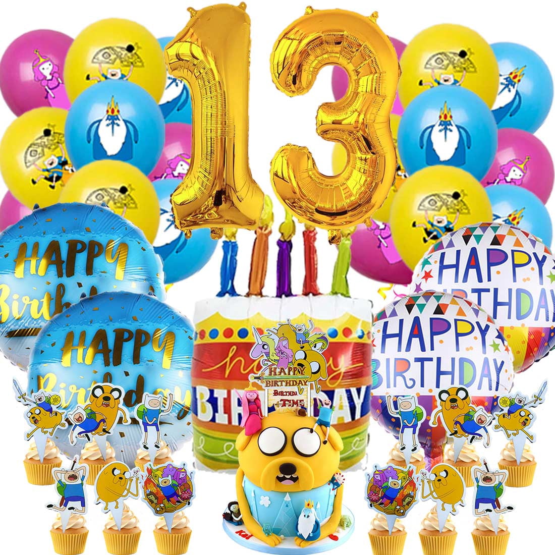 Adventure Time Party Supplies 13th Decor Kit Balloons Birthday Cake