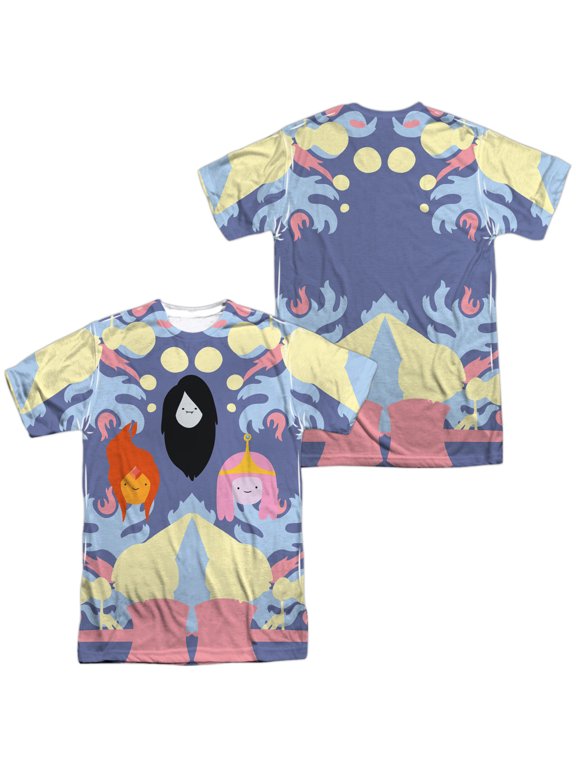 Adventure Time Pb, Fp & Marceline Unisex Adult Sublimated Costume T Shirt (Front/Back), Medium Multicolor