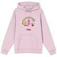 thumbnail image 1 of Adventure Time Princess Bubblegum Candy People Unite Long Sleeve Cradle Pink Hooded Sweatshirt-Medium, 1 of 3
