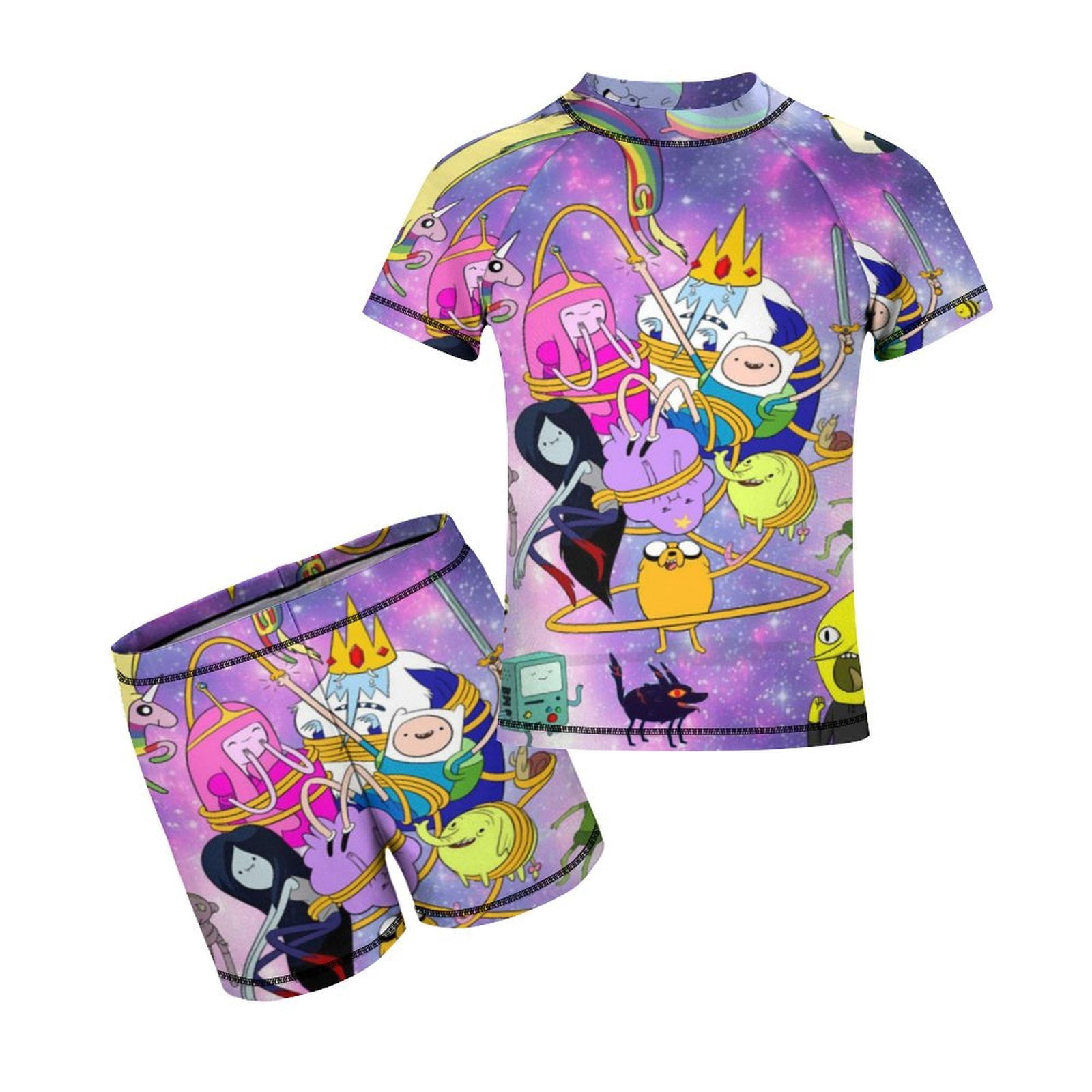 Adventure Time Rash Guard Set 2 Piece Short Sleeve Swim Shirts with ...