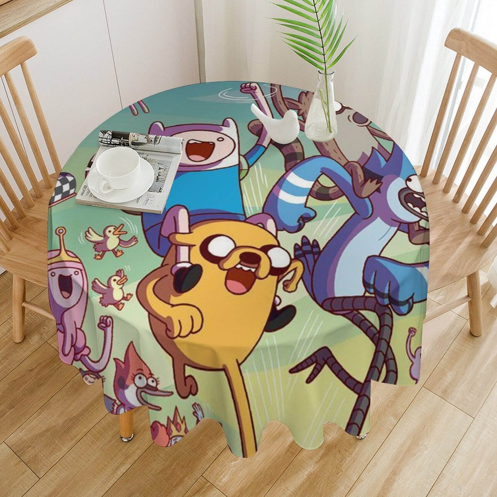 Adventure Time Round Tablecloth Print Decorative Table Cover Washable ...