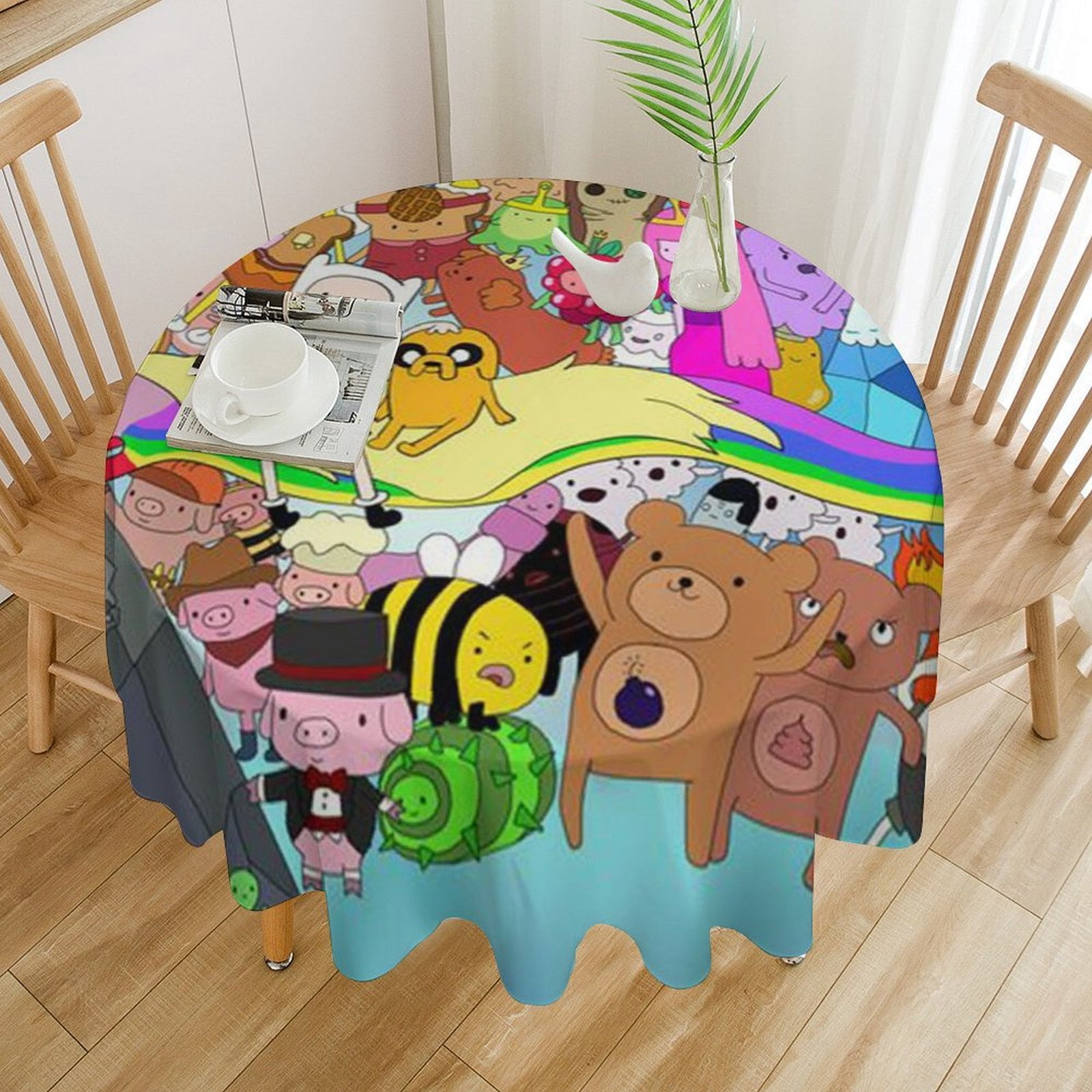 Adventure Time Round Tablecloth Print Decorative Table Cover Washable ...