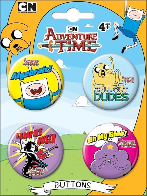 Adventure Time Set of Four 1.25 Inch Collectible Buttons - Walmart.com