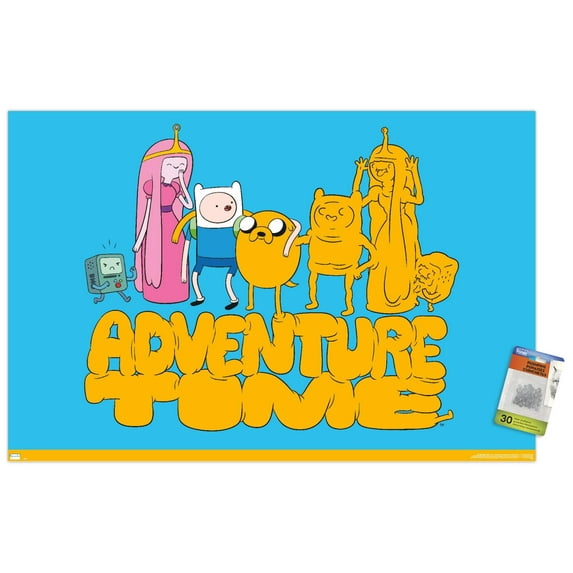 Adventure Time - Stretch Wall Poster with Pushpins, 22.375" x 34"