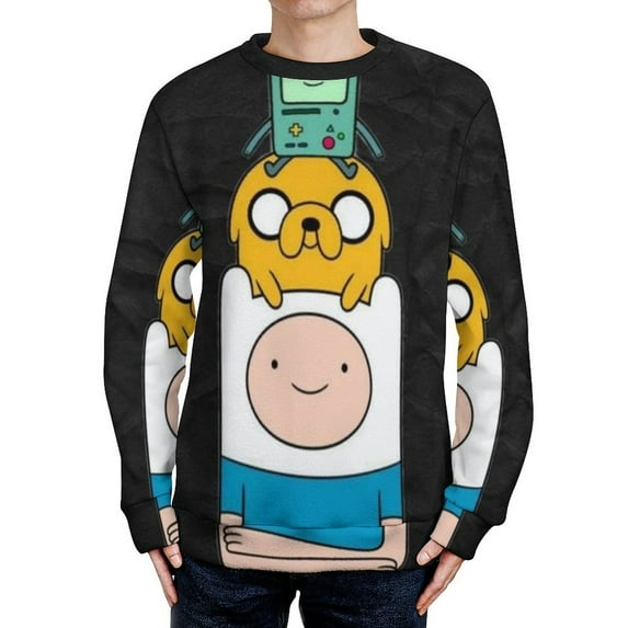 Adventure Time Unisex Sweater Long Sleeve Round Neck Pullover Jumper Fall Winter Clothes Print Tops Blouse S
