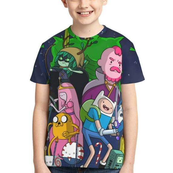 Adventure Time Teen T-Shirt Crewneck Short Sleeve Double-Sided Print Summer Tee Shirts Top For Youth Boys Girls Children X-Small