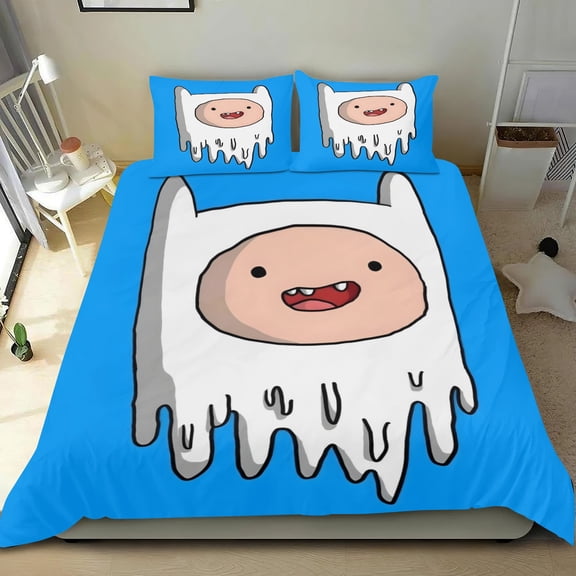 Adventure Time Themed Bed Sheet Set Three Piece Set 53x79 Inches Comfortable And Skin Friendly Unique Design Creating A Star Studded Night