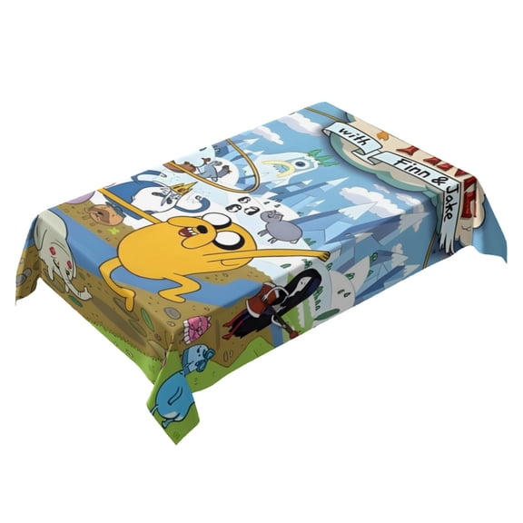 Adventure Time Themed Square Tablecloth 54 * 72 Inches Durable Stylish