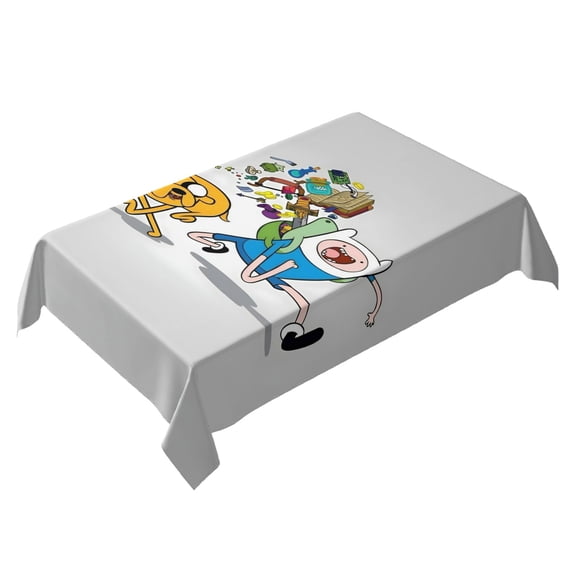 Adventure Time Themed Square Tablecloth 54 * 72 Inches Durable Stylish