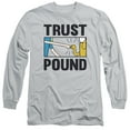 thumbnail image 1 of Adventure Time Trust Pound Long Sleeve Adult 18/1 T-Shirt Silver, 1 of 2